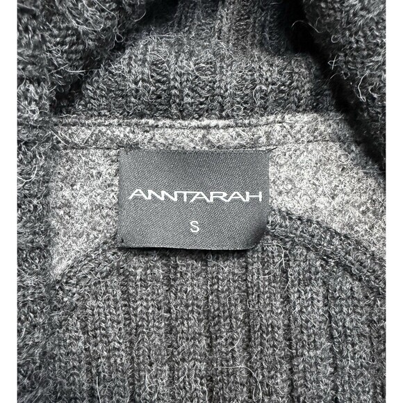 Anntarah Peru Alpaca Women's Open Front Cardigan Sweater Jacket Grey Size S - Picture 10 of 16